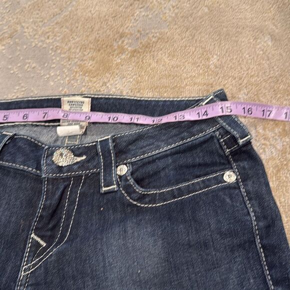 True religion boot cut jeans flap pocket bling buttons size 29 dark wash In EUC - Picture 8 of 11